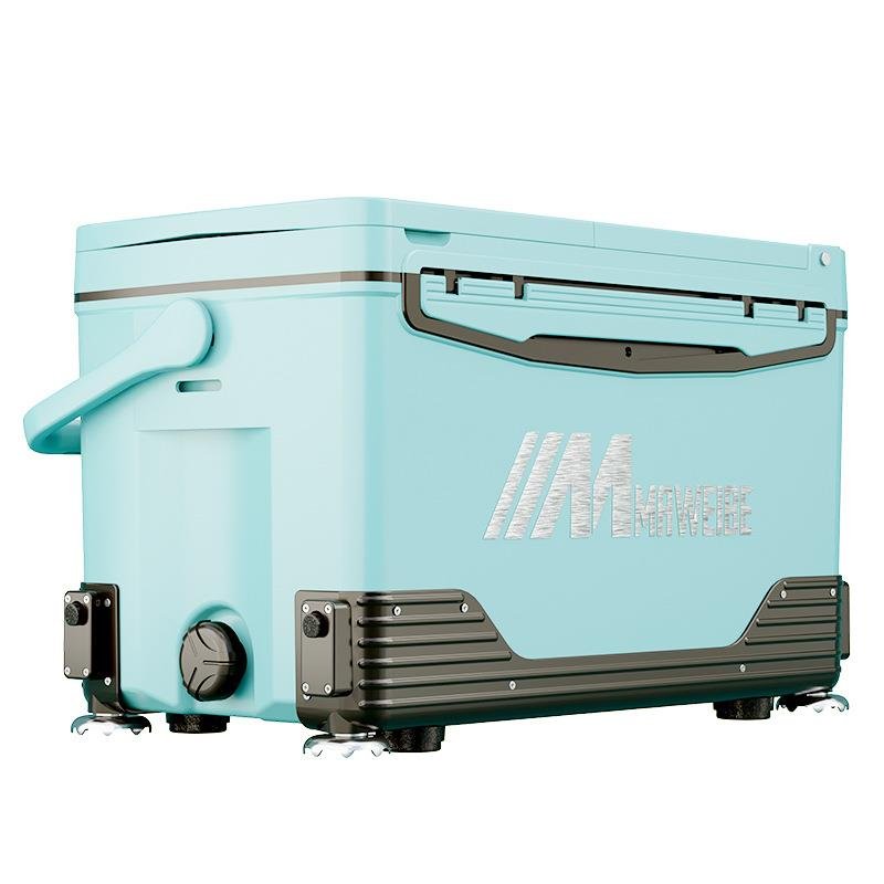 A NEW 2024 FISHING BOX FULL OF WHEELED OVERLIGHT DRUMS OF FISHING GEAR WITH MULTIFUNCTIONAL 36L FISHING